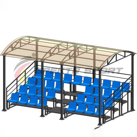 Купить Трибуна для зрителей 4 ряда на 34 места с навесом и перилами в Кондопоге 